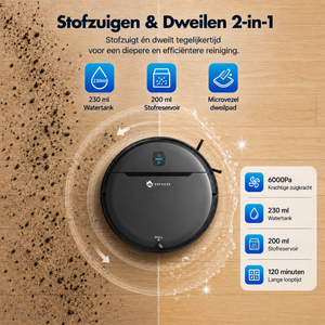 Robotstofzuiger pro - 6000Pa zuigkracht